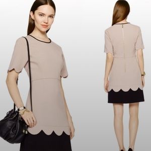 Kate Spade Scalloped Colorblock Crepe Dress